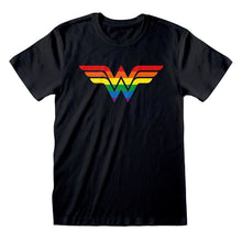 Load image into Gallery viewer, DC Comics Wonder Woman Rainbow Logo Crew Neck T-Shirt