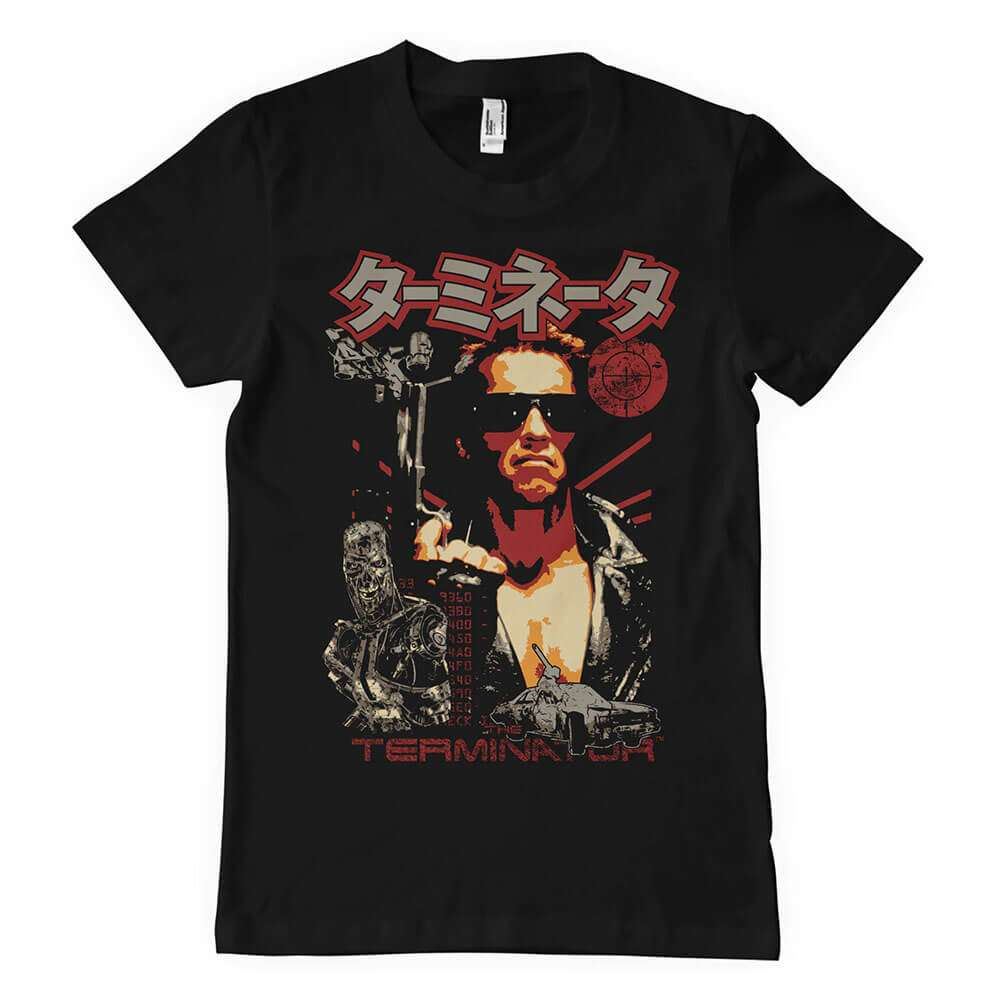 The Terminator Japanese Poster Black Crew Neck T-Shirt