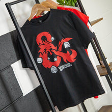 Load image into Gallery viewer, Dungeons and Dragons Dice Black Crew Neck T-Shirt