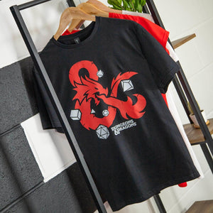Dungeons and Dragons Dice Black Crew Neck T-Shirt