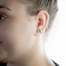 Load image into Gallery viewer, Children&#39;s Bee, Flower and Plant Sterling Silver Stud Earring Set