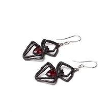 Load image into Gallery viewer, Alchemy Gothic Black Widow Pewter Earrings