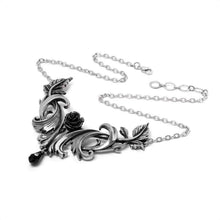Load image into Gallery viewer, Alchemy Gothic Baroque Rose Pewter Pendant