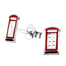 Load image into Gallery viewer, Sterling Silver Telephone Box Stud Earrings