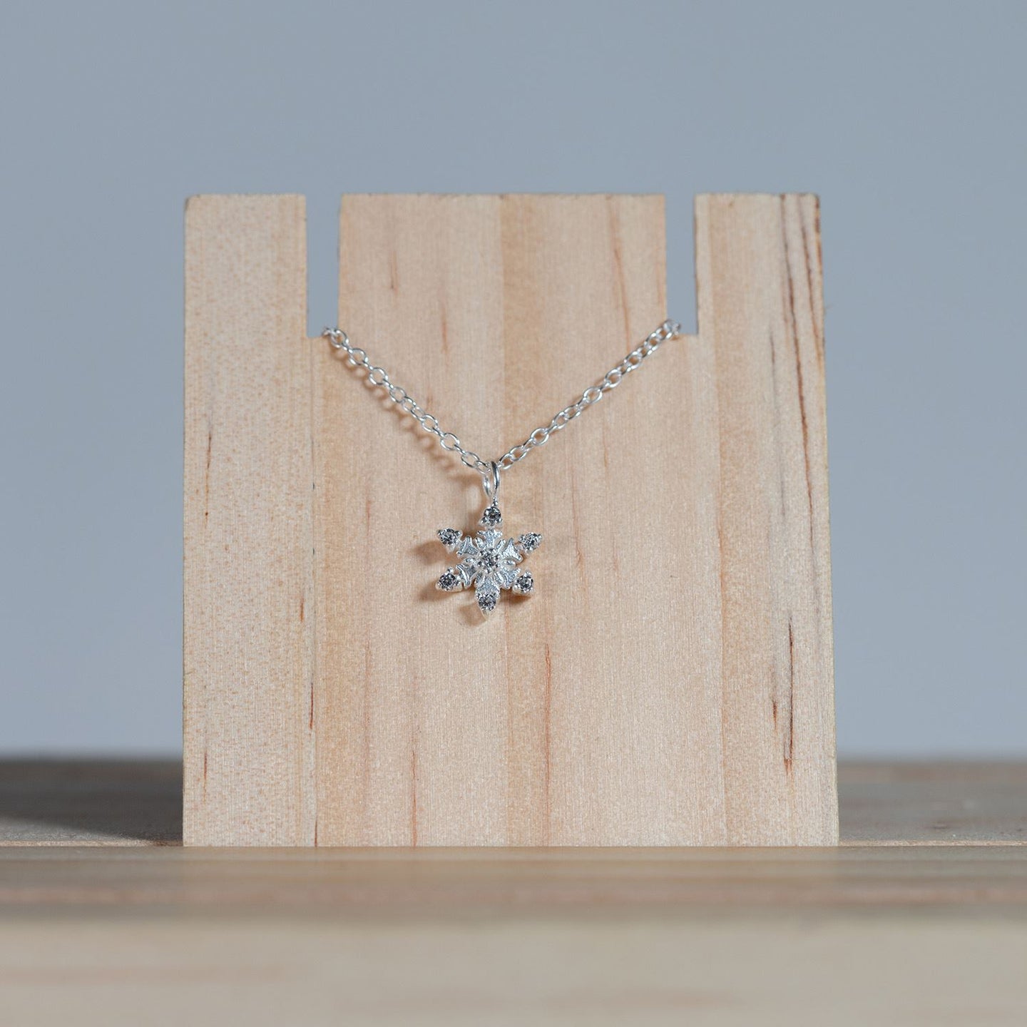 Sterling Silver Snowflake Necklace with Cubic Zirconia