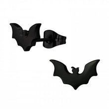 Load image into Gallery viewer, Black Surgical Stainless Steel Bat Stud Earrings
