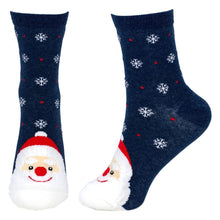 Load image into Gallery viewer, Women&#39;s Snow Scene Santa Christmas Crew Socks