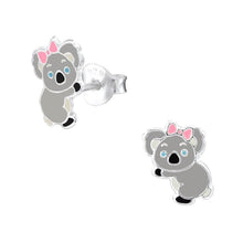 Load image into Gallery viewer, Sterling Silver Koala Bear Stud Earrings