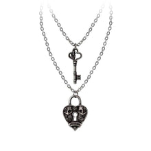 Load image into Gallery viewer, Alchemy Gothic Key To Eternity Couples Pewter Pendants