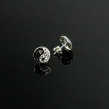 Load image into Gallery viewer, Sterling Silver and Crystal Yin Yang Stud Earrings