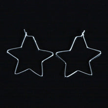 Load image into Gallery viewer, Sterling Silver Star Shaped Hoop Earrings