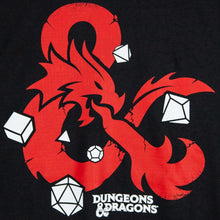 Load image into Gallery viewer, Dungeons and Dragons Dice Black Crew Neck T-Shirt
