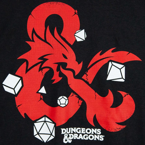 Dungeons and Dragons Dice Black Crew Neck T-Shirt