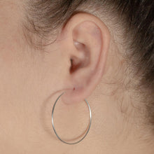 Load image into Gallery viewer, 4cm Sterling Silver Hoop Earrings