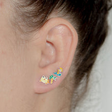Load image into Gallery viewer, Mermaid, Fish and Palm Tree Sterling Silver Stud Earring Set
