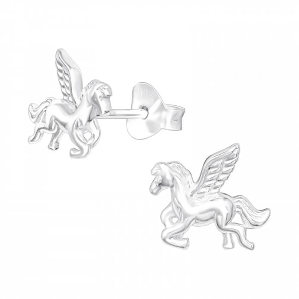 Petite Pegasus Sterling Silver Stud Earrings