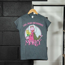 Load image into Gallery viewer, Women&#39;s Fraggle Rock Mokey &#39;Love, Peace and Radishes&#39; Heather Grey T-Shirt