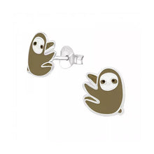 Load image into Gallery viewer, Sloth Sterling Silver Stud Earrings