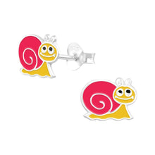 Load image into Gallery viewer, Sterling Silver Colourful Snail Stud Earrings