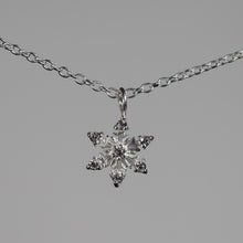 Load image into Gallery viewer, Sterling Silver Snowflake Necklace with Cubic Zirconia