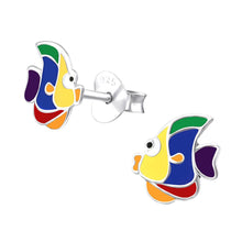 Load image into Gallery viewer, Sterling Silver Colourful Fish Stud Earrings