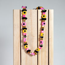 Load image into Gallery viewer, Liquorice Allsort Bead Elasticated String Necklace