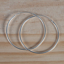 Load image into Gallery viewer, 4cm Sterling Silver Hoop Earrings