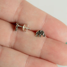 Load image into Gallery viewer, Sterling Silver Elephant Stud Earrings