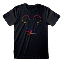 Load image into Gallery viewer, Disney Mickey Mouse Rainbow Silhouette Crew Neck T-Shirt
