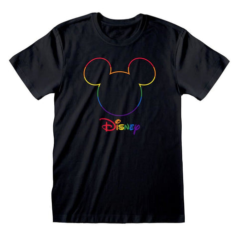 Disney Mickey Mouse Rainbow Silhouette Crew Neck T-Shirt