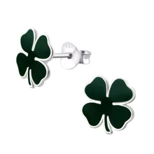 Load image into Gallery viewer, Sterling Silver Lucky Clover Stud Earrings