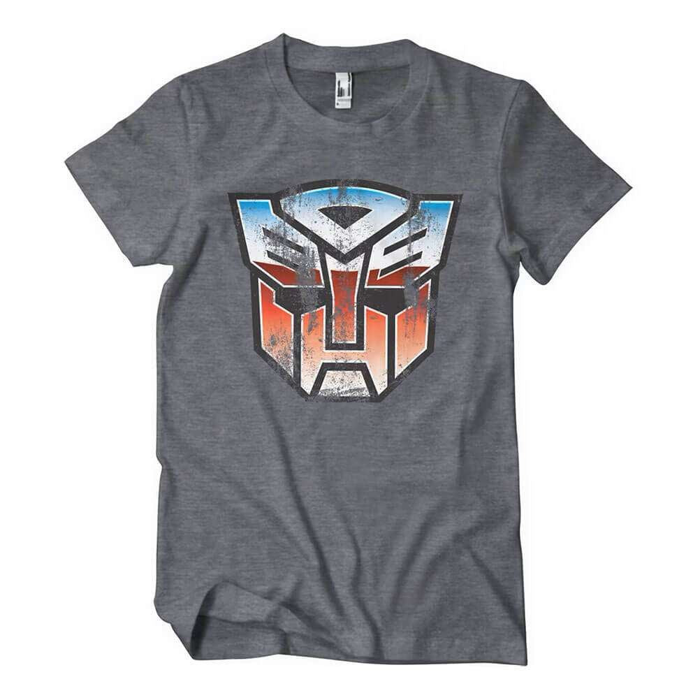Transformers Autobot Distressed Shield Grey T-Shirt