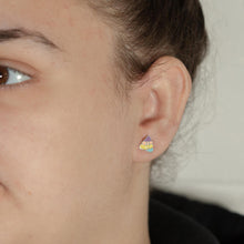 Load image into Gallery viewer, Sterling Silver Colourful Poo Stud Earrings