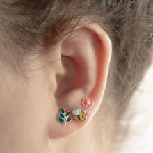 Load image into Gallery viewer, Bee, Flower and Plant Sterling Silver Stud Earring Set