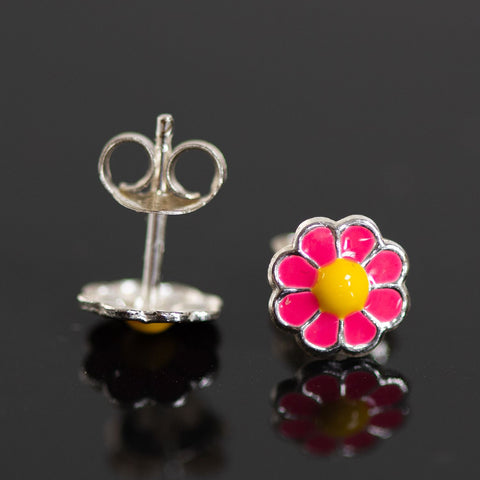 Children's Bee, Flower and Plant Sterling Silver Stud Earring Set