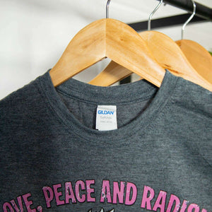 Women's Fraggle Rock Mokey 'Love, Peace and Radishes' Heather Grey T-Shirt