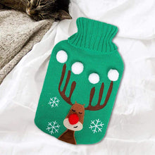 Load image into Gallery viewer, Rudolph The Reindeer Hot Water Bottle with Knitted Cover