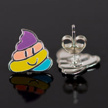 Load image into Gallery viewer, Sterling Silver Colourful Poo Stud Earrings