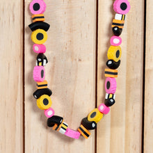 Load image into Gallery viewer, Liquorice Allsort Bead Elasticated String Necklace