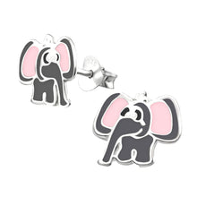 Load image into Gallery viewer, Sterling Silver Grey Elephant Stud Earrings