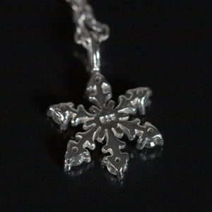 Sterling Silver Winter Snowflake Necklace with Cubic Zirconia