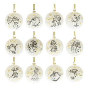 Disney Beauty and the Beast Glitter Baubles (Set of 12)