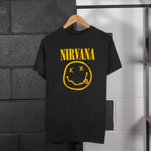 Load image into Gallery viewer, Nirvana Happy Face &#39;Flower Sniffin&#39; Crew Neck T-Shirt