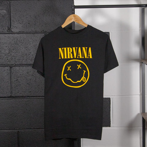 Nirvana Happy Face 'Flower Sniffin' Crew Neck T-Shirt