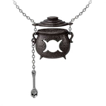Load image into Gallery viewer, Alchemy Gothic Witches Cauldron Pewter Pendant
