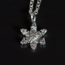 Load image into Gallery viewer, Sterling Silver Snowflake Necklace with Cubic Zirconia