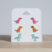 Load image into Gallery viewer, Dinosaur Sterling Silver Stud Earring Set
