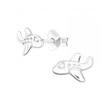 Load image into Gallery viewer, Aeroplane Sterling Silver Stud Earrings