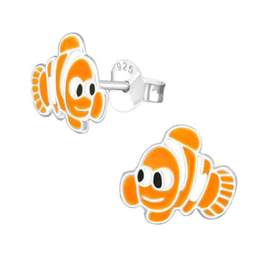 Sterling Silver Clownfish Stud Earrings