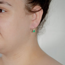 Load image into Gallery viewer, Sterling Silver Christmas Tree Drop Earrings